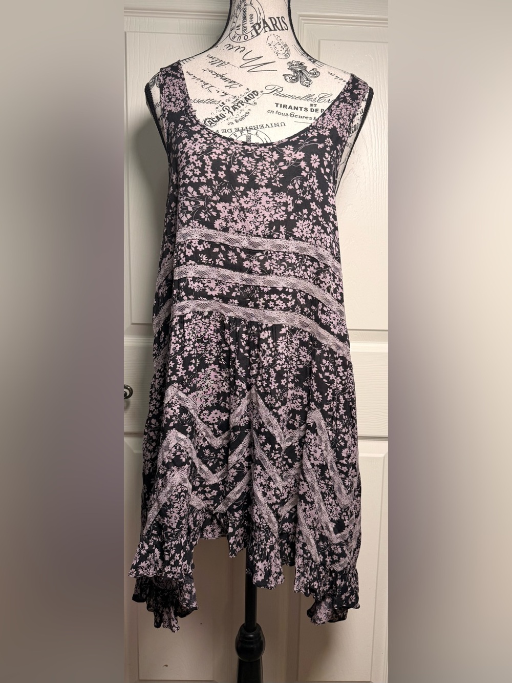 Free People Intimately Voile Lace Trapeze Slip Dress